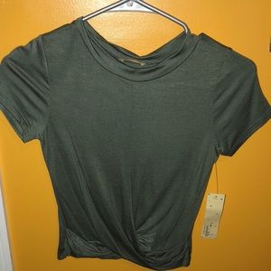 Camo green crop top